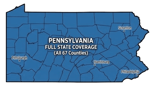 Enviropest pest control coverage area in Pennsylvania