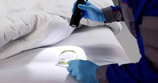 inspector searching for bed bugs
